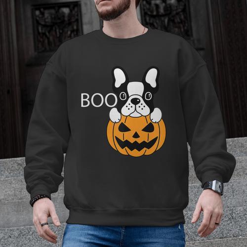 The Halloween Boston Terrier Men Graphic Sweatshirt - Bostonterriersmerch.com
