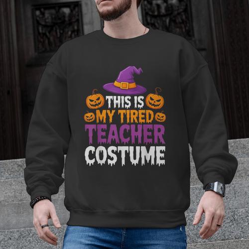 Halloween Costumes For Teachers Tired Teacher Costume Tee Men Graphic Sweatshirt - teacherstshirts.com