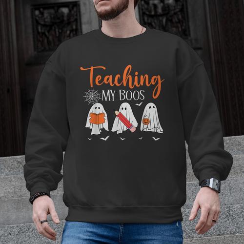 Halloween Ghost Teachers Teaching My Boos Costume Women Men Men Graphic Sweatshirt - teacherstshirts.com