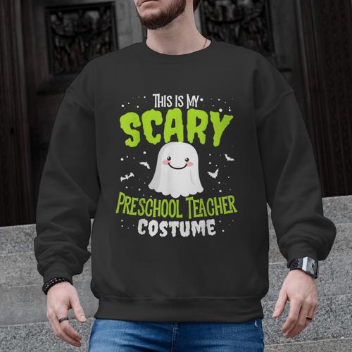 Halloween This Is My Scary Preschool Teacher Custome For Men Women Kids Men Graphic Sweatshirt - teacherstshirts.com AU