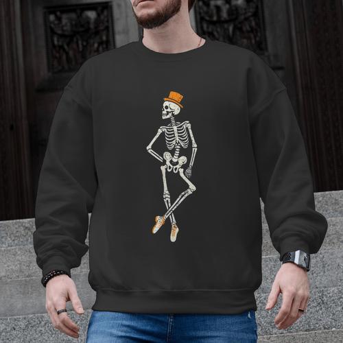 Halloween Skeleton Tap Dance Ballet Dance Teacher Men Graphic Sweatshirt - teacherstshirts.com AU