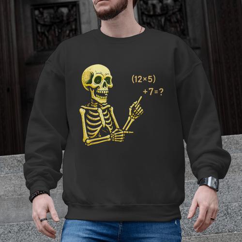 Halloween Teacher Six Seven 6 7 Skeleton Spooky Costume Men Graphic Sweatshirt - teacherstshirts.com AU