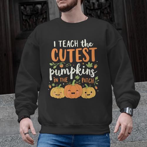 Halloween Teacher I Teach The Cutest Pumpkins In The Patch Men Graphic Sweatshirt - teacherstshirts.com