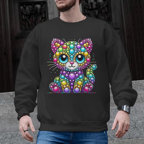 Happy Dot Day Colorful Polka Dot Cat Kitten Teachers Kids Men Graphic Sweatshirt - teacherstshirts.com