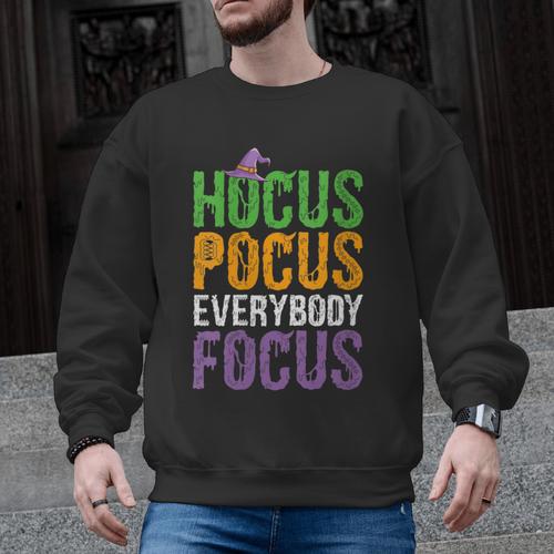 Hocus Pocus Everybody Focus Teacher Halloween Men Graphic Sweatshirt - teacherstshirts.com DE