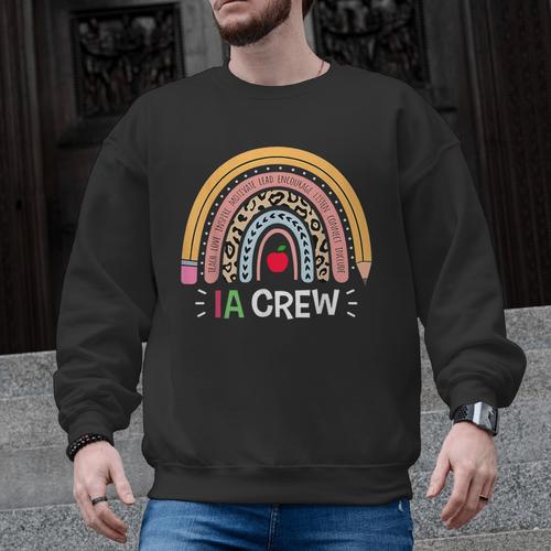 IA Crew Instructional Assistant Rainbow Teachers Aide Men Graphic Sweatshirt - teacherstshirts.com AU