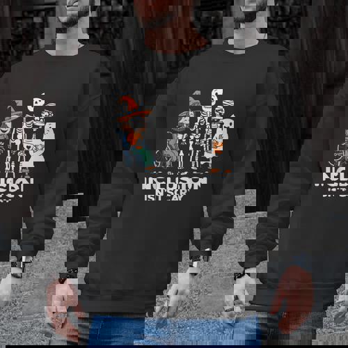 Inclusion Isn&#x27;t Scary SLP Halloween Costume Sped Teacher Men Graphic Sweatshirt - teacherstshirts.com