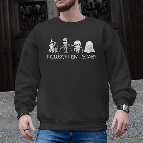 Inclusion Isn't Scary Slp Halloween Sped Teacher Ghost Mummy Men Graphic Sweatshirt - teacherstshirts.com DE