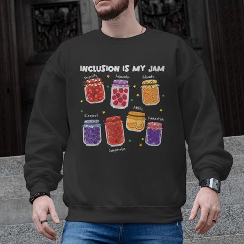 Inclusion Is My Jam Special Education Teacher Para Autism Men Graphic Sweatshirt - teacherstshirts.com