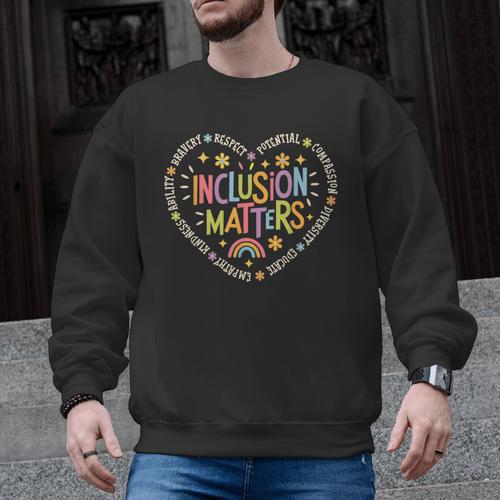 Inclusion Matters Special Education Teacher Autism Awareness Men Graphic Sweatshirt - teacherstshirts.com DE