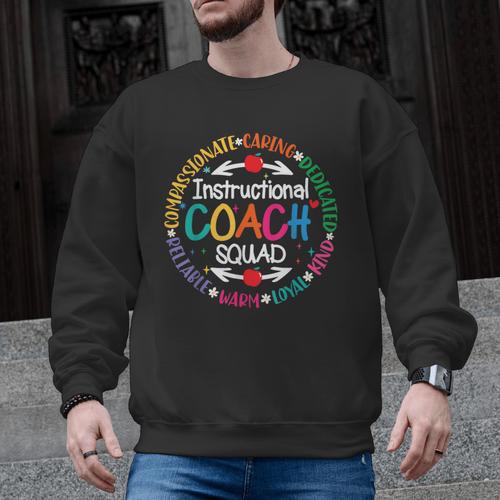 Instructional Coach Squad Teacher Assistant Support Team Men Graphic Sweatshirt - teacherstshirts.com