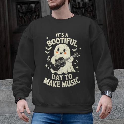 It's A Bootiful Day To Make Music Halloween Music Teacher Men Graphic Sweatshirt - teacherstshirts.com AU