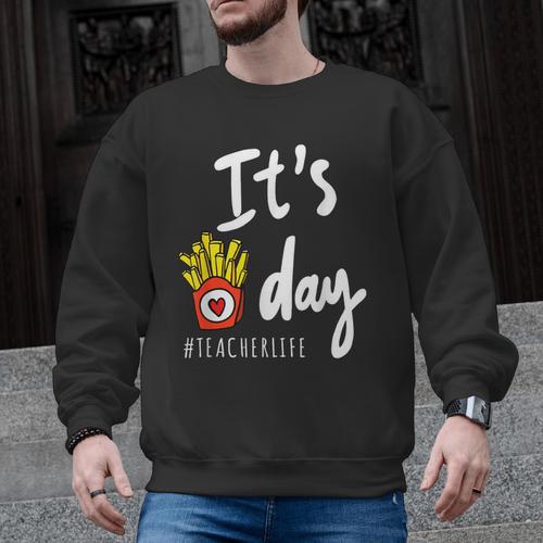 It's Fry Day Teacher Life Men Graphic Sweatshirt - teacherstshirts.com AU
