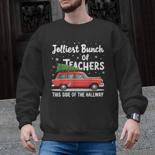 Jolliest Bunch Of Teachers This Side Of The Hallway Xmas PJ Men Graphic Sweatshirt - teacherstshirts.com