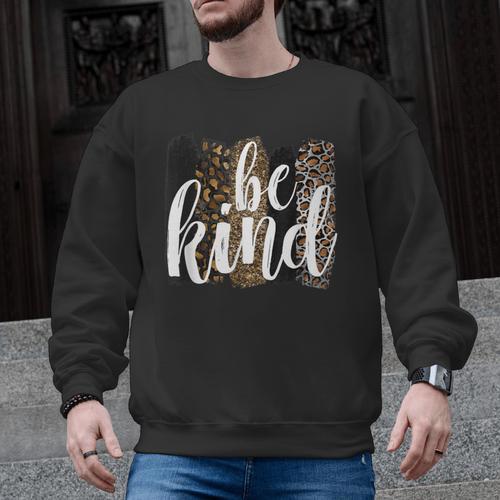 Be Kind Women Inspirational Teacher Animal Print Men Graphic Sweatshirt - teacherstshirts.com UK
