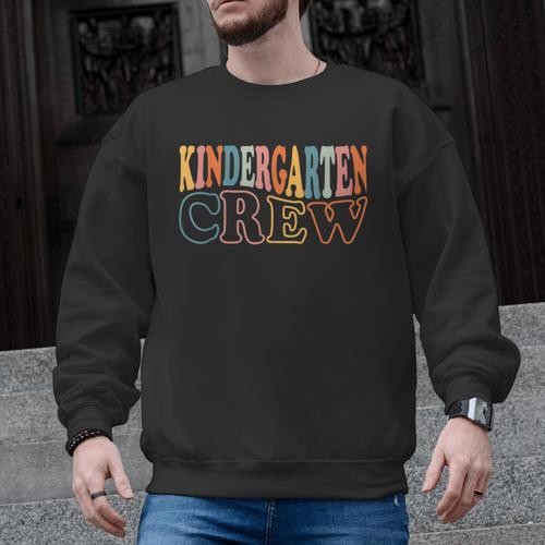 Kinder Crew Kindergarten Teacher First 1st Day Of School Men Graphic Sweatshirt - teacherstshirts.com AU