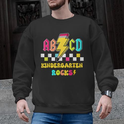 Kindergarten ABCD Rocks Teacher Student Back To School Men Graphic Sweatshirt - teacherstshirts.com