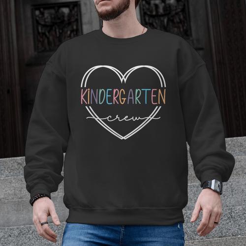 Kindergarten Crew Kinder Crew Teacher Squad Team Preschool Men Graphic Sweatshirt - teacherstshirts.com CA
