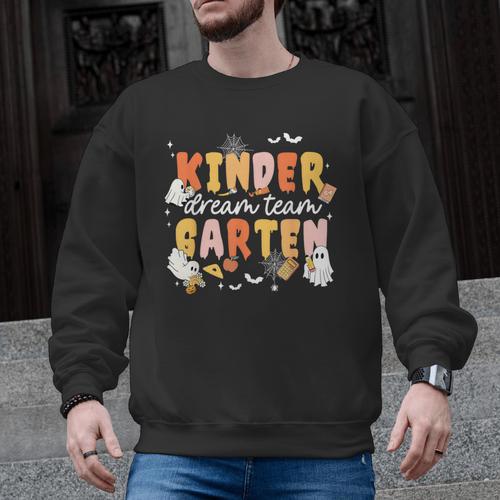 Kindergarten Dream Ghost Team Fall Halloween Spooky Teachers Men Graphic Sweatshirt - teacherstshirts.com UK