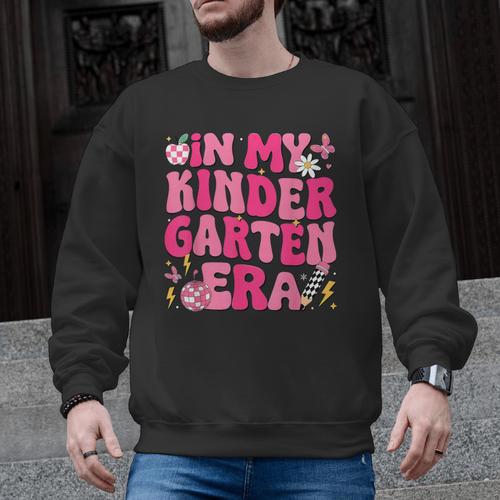 In My Kindergarten Era Girl Back To School Kinder Teacher Men Graphic Sweatshirt - teacherstshirts.com AU
