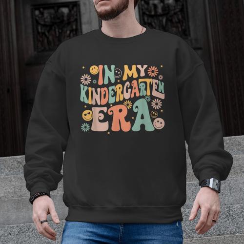 In My Kindergarten Era Retro Back To School Teacher Student Men Graphic Sweatshirt - teacherstshirts.com