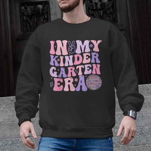 In My Kindergarten Era Teacher Kids Back To School Kinder Men Graphic Sweatshirt - teacherstshirts.com