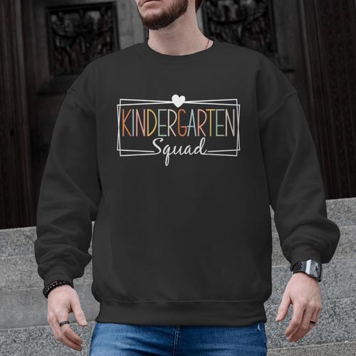Kindergarten Squad Teachers Kids Kindergarten Back To School Men Graphic Sweatshirt - teacherstshirts.com UK