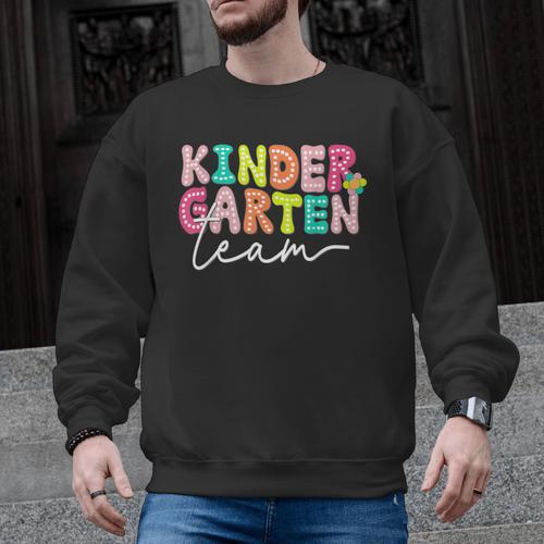 Kindergarten Team Teacher Back To School Kindergarten Squad Men Graphic Sweatshirt - teacherstshirts.com AU