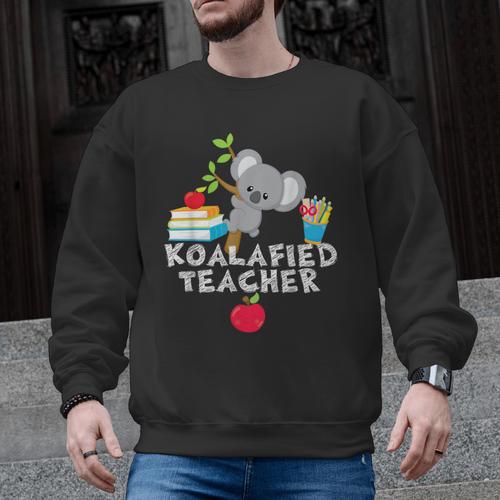 Koalafied Teacher Proud School Teacher Koala Cute T-Shirt Men Graphic Sweatshirt - teacherstshirts.com AU