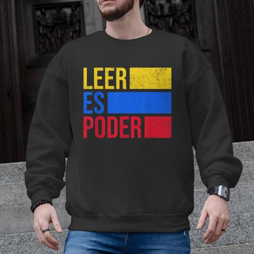 Leer Es Poder Colombian Spanish Teacher Maestra Colombia Men Graphic Sweatshirt - teacherstshirts.com AU