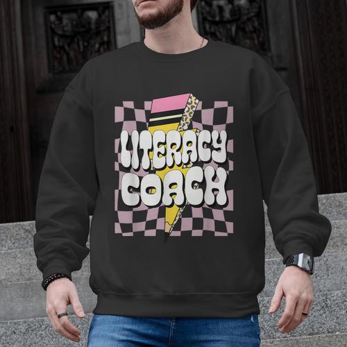 Literacy Coach Reading Specialist Facilitator Lead Teacher Men Graphic Sweatshirt - teacherstshirts.com