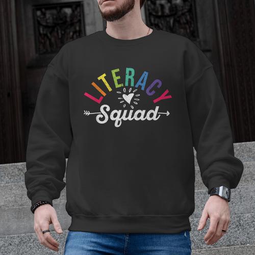 Literacy Squad Reading Teacher Interventionist Specialist Men Graphic Sweatshirt - teacherstshirts.com