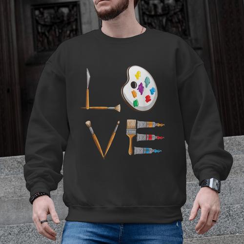 Love Art For Artist Art Teacher Men Graphic Sweatshirt - teacherstshirts.com UK
