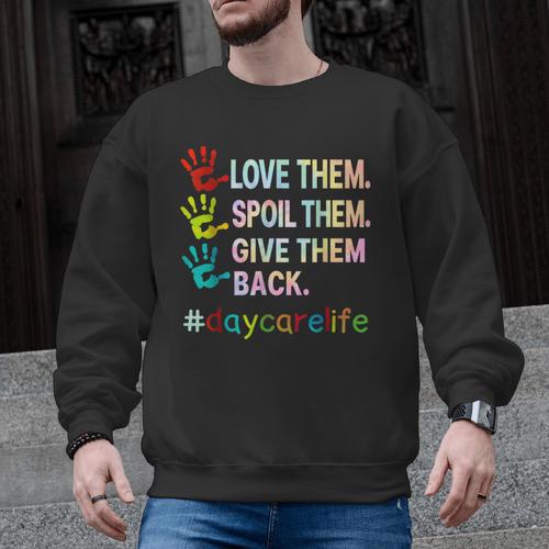 Love Daycare Provider Childcare Teacher Tie Dye Men Graphic Sweatshirt - teacherstshirts.com CA