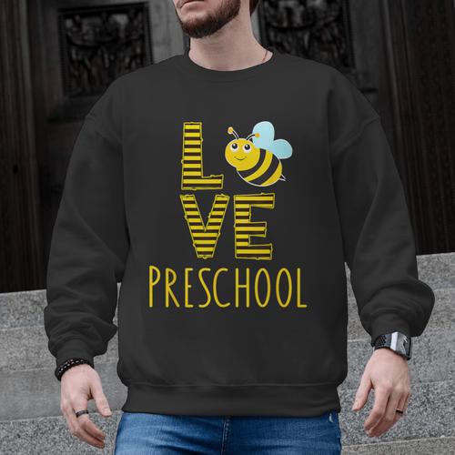 Love Preschool Back To School Yellow Bee Preschool Teacher For Men Women Girls Kids Men Graphic Sweatshirt - teacherstshirts.com AU