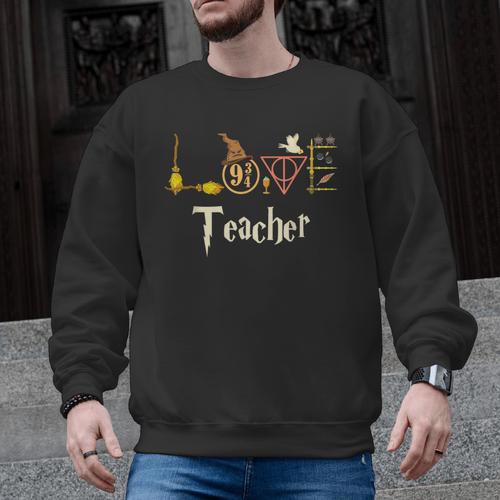 Love Teacher Wizards Back To School Halloween Men Graphic Sweatshirt - teacherstshirts.com
