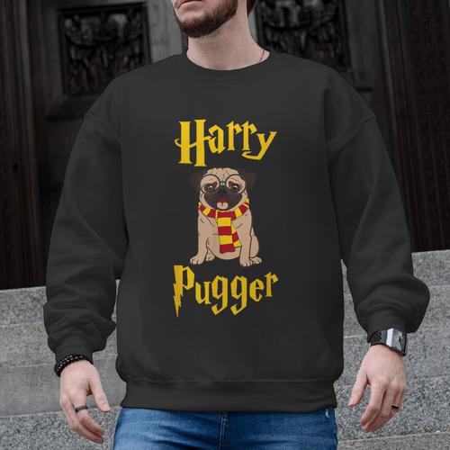 Lovely Harry Pugger Pug Men Graphic Sweatshirt - Bostonterriersmerch.com