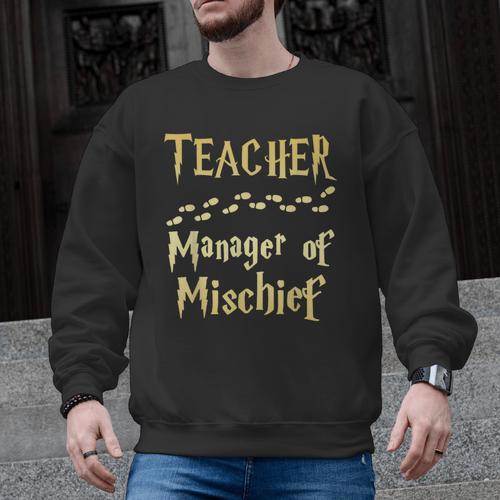 Magical Teacher Manager Of Mischief Birthday Family Party Men Graphic Sweatshirt - teacherstshirts.com