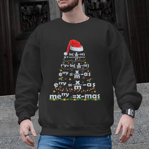 Math Equation Merry X-Mas Math Teacher Christmas Humor Men Women Kids Men Graphic Sweatshirt - teacherstshirts.com AU
