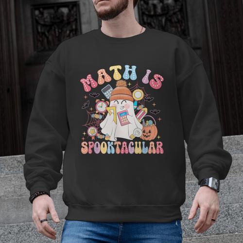 Math Is Spooktacular Math Teacher Spooky Halloween Men Graphic Sweatshirt - teacherstshirts.com UK