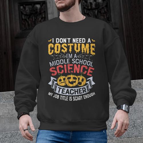 Middle School Science Teacher Halloween Costume For Men Women Men Graphic Sweatshirt - teacherstshirts.com AU