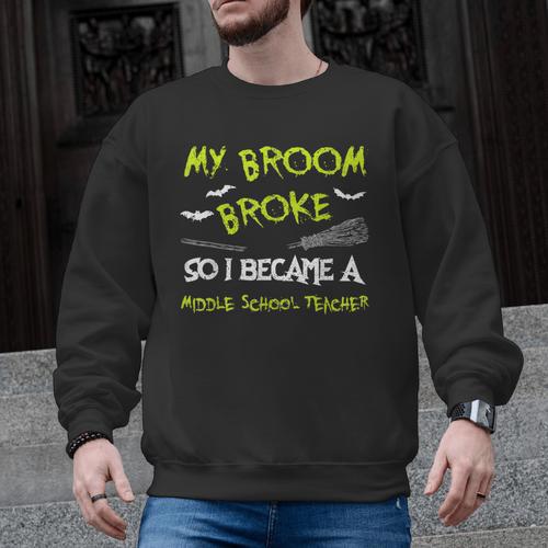 Middle School Teacher Halloween Costume Shirt Lazy Men Graphic Sweatshirt - teacherstshirts.com