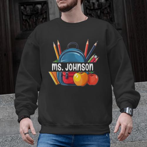 Ms Johnson Personalized Name Back To School Teacher For Men Women Kids Men Graphic Sweatshirt - teacherstshirts.com