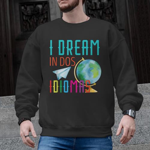 Multilingual Teacher In Dos Idiomas Linguist Language Men Graphic Sweatshirt - teacherstshirts.com