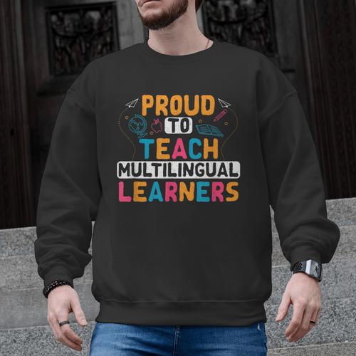 Multilingual Teacher Linguist Language ESL Teaching Men Graphic Sweatshirt - teacherstshirts.com