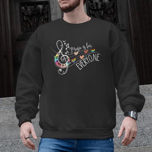 Music Is For Everyone Music Teacher Men Graphic Sweatshirt - teacherstshirts.com AU
