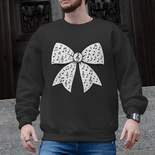 Music Notes Coquette Bow Music Teacher School Musician Band Men Graphic Sweatshirt - teacherstshirts.com AU