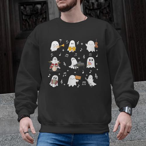 Music Teacher Halloween Music Teacher Education Men Graphic Sweatshirt - teacherstshirts.com AU