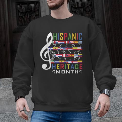Music Teacher Kid National Hispanic Heritage Month Men Graphic Sweatshirt - teacherstshirts.com UK