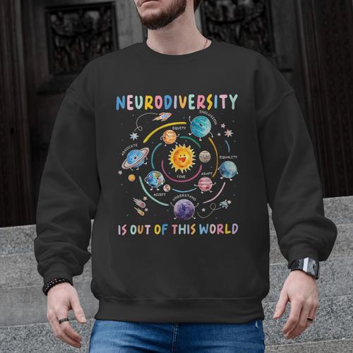 Neurodiversity Is Out Of This World Space Autism Teacher Men Graphic Sweatshirt - teacherstshirts.com